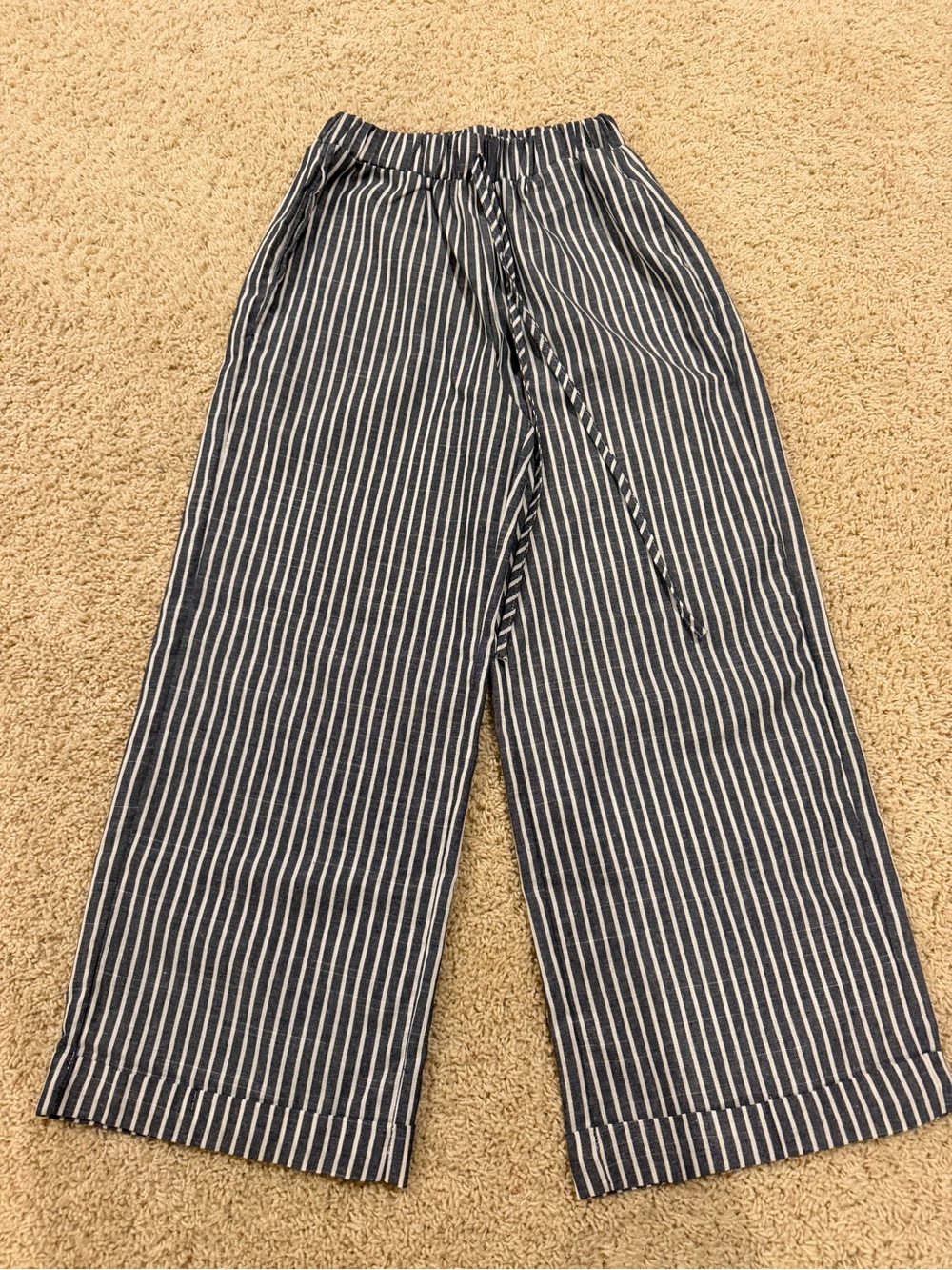 Striped light black  Drawstring Pants - Picture 2 of 5